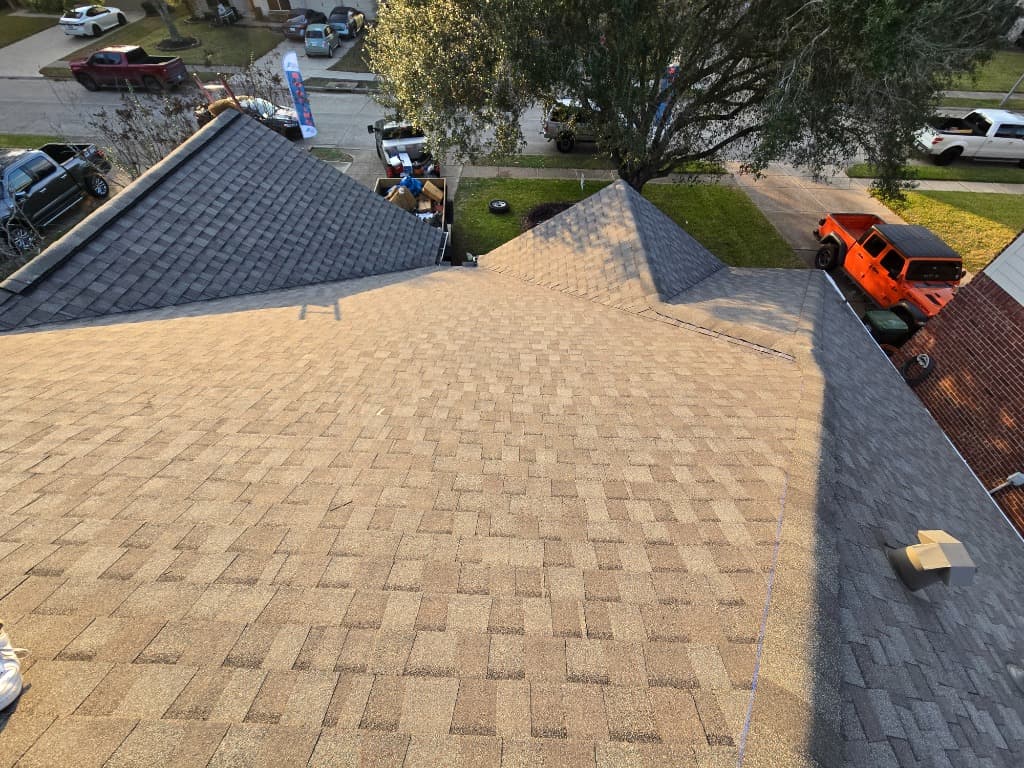 roofer installing shingles roofer installing shingles