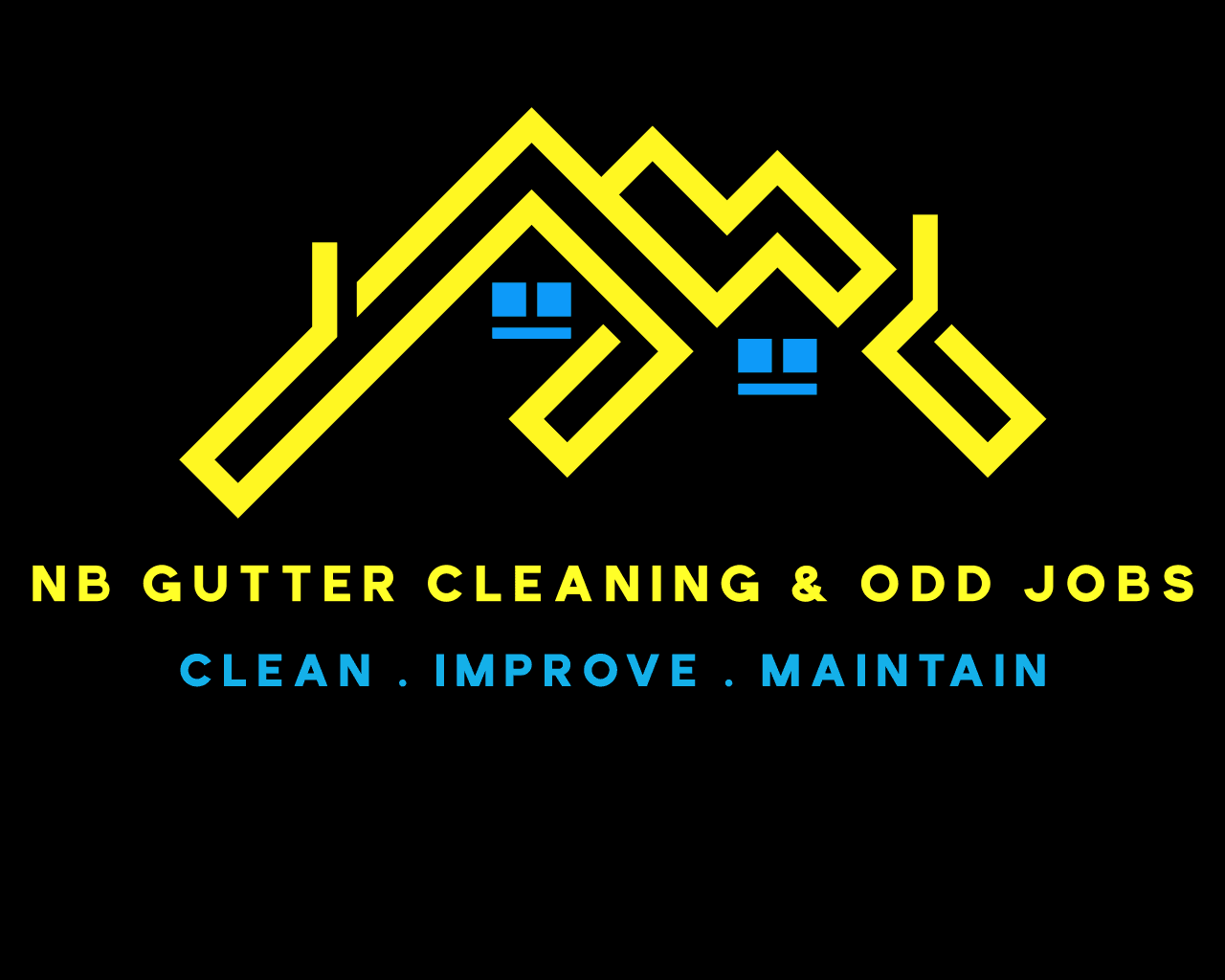 A person cleaning gutters on a ladder A person cleaning gutters on a ladder